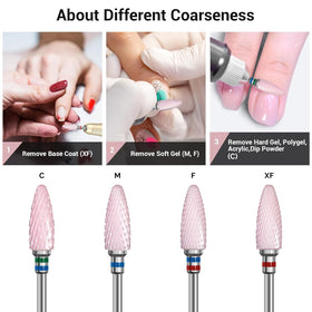 MelodySusie bit mounted in electric drill during manicure, offers controlled, efficient filing