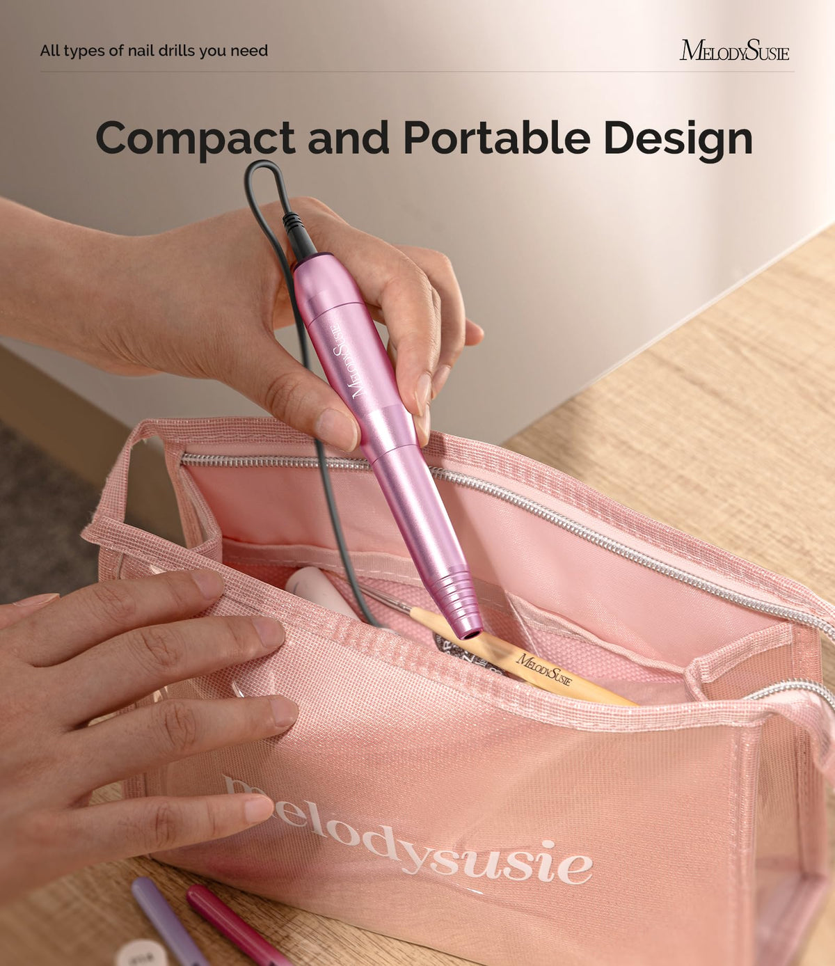 MelodySusie bit insertion detail demonstrating secure 3/32 inch metal bit fit