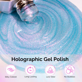 MelodySusie brush stroke of blue aurora polish demonstrating smooth application