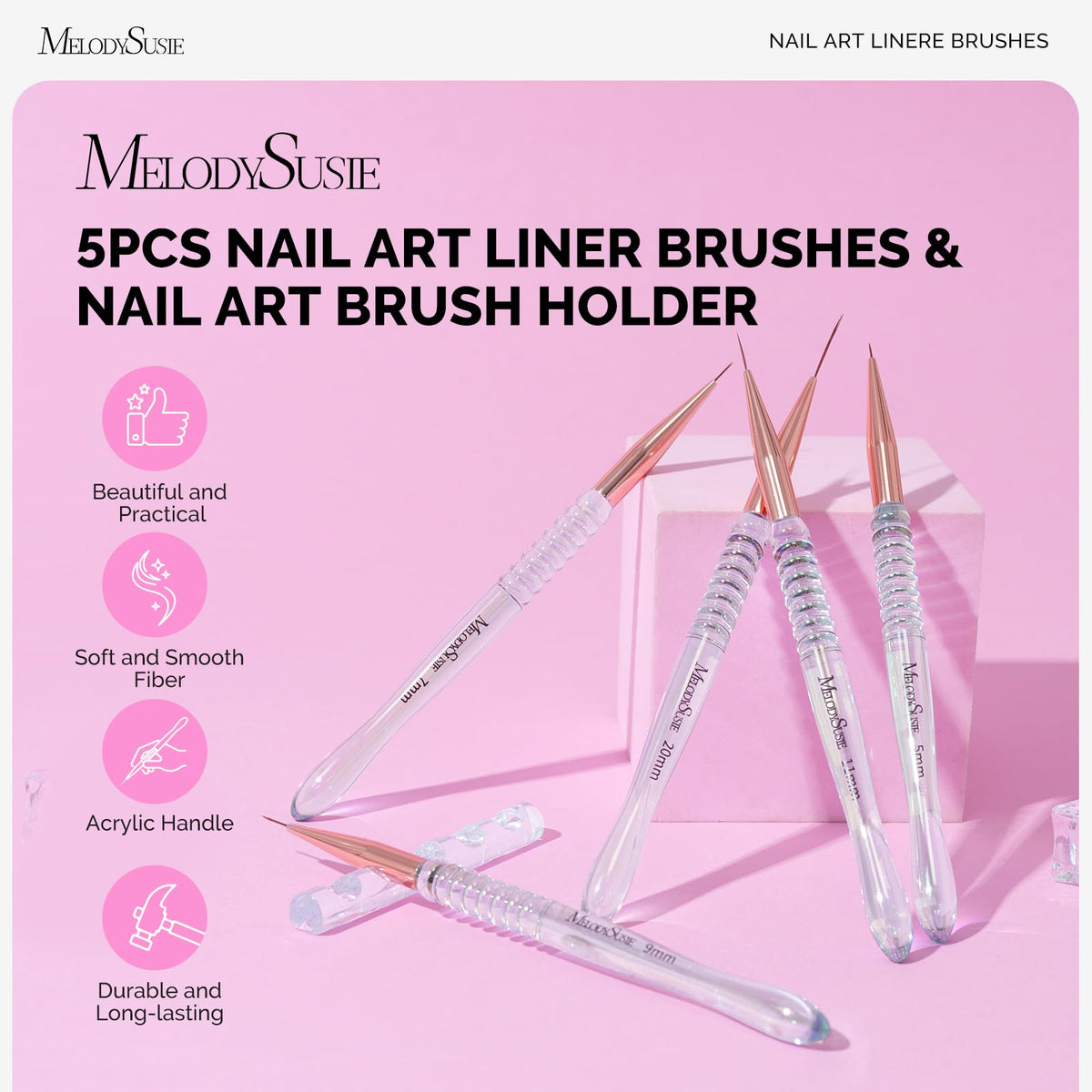 Close-up of MelodySusie synthetic bristles pointed tip for fine, consistent lines