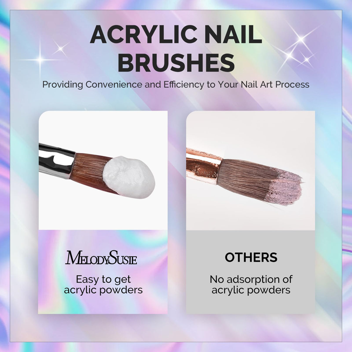 MelodySusie brushes in use applying acrylic for smoother finishes