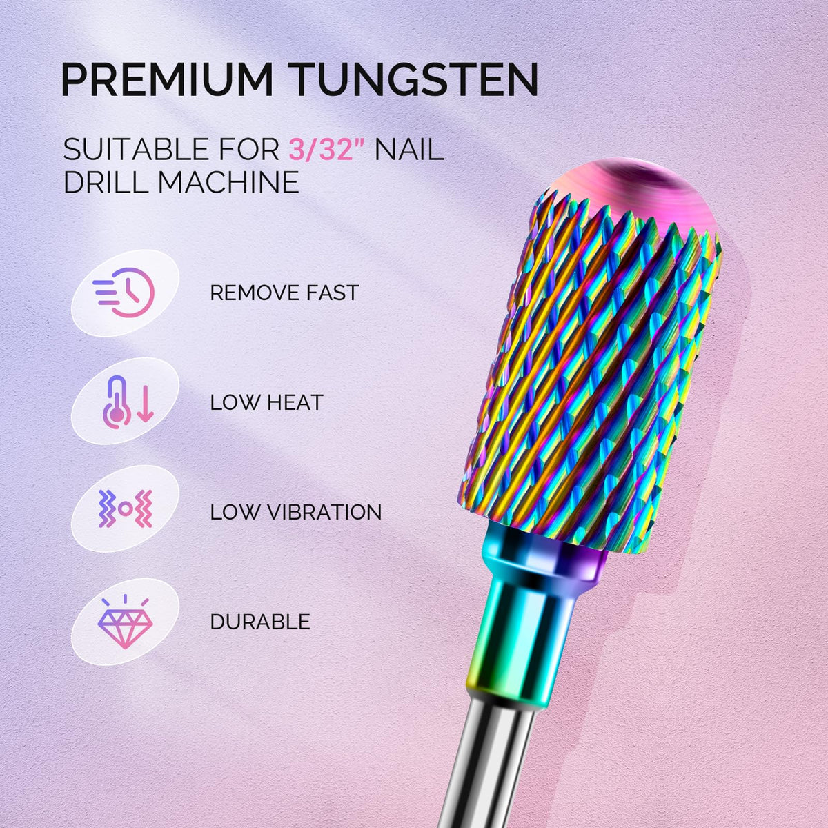 MelodySusie diamond flame and ball bits close-up for precise cuticle detailing benefit