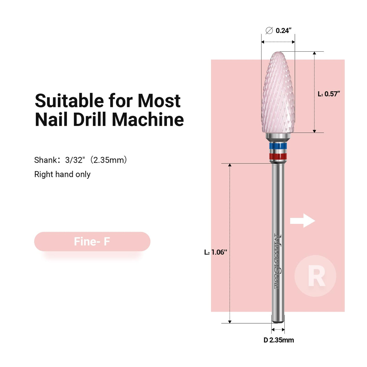 MelodySusie used for cuticle cleanup on nail edge, enables neat, detailed results
