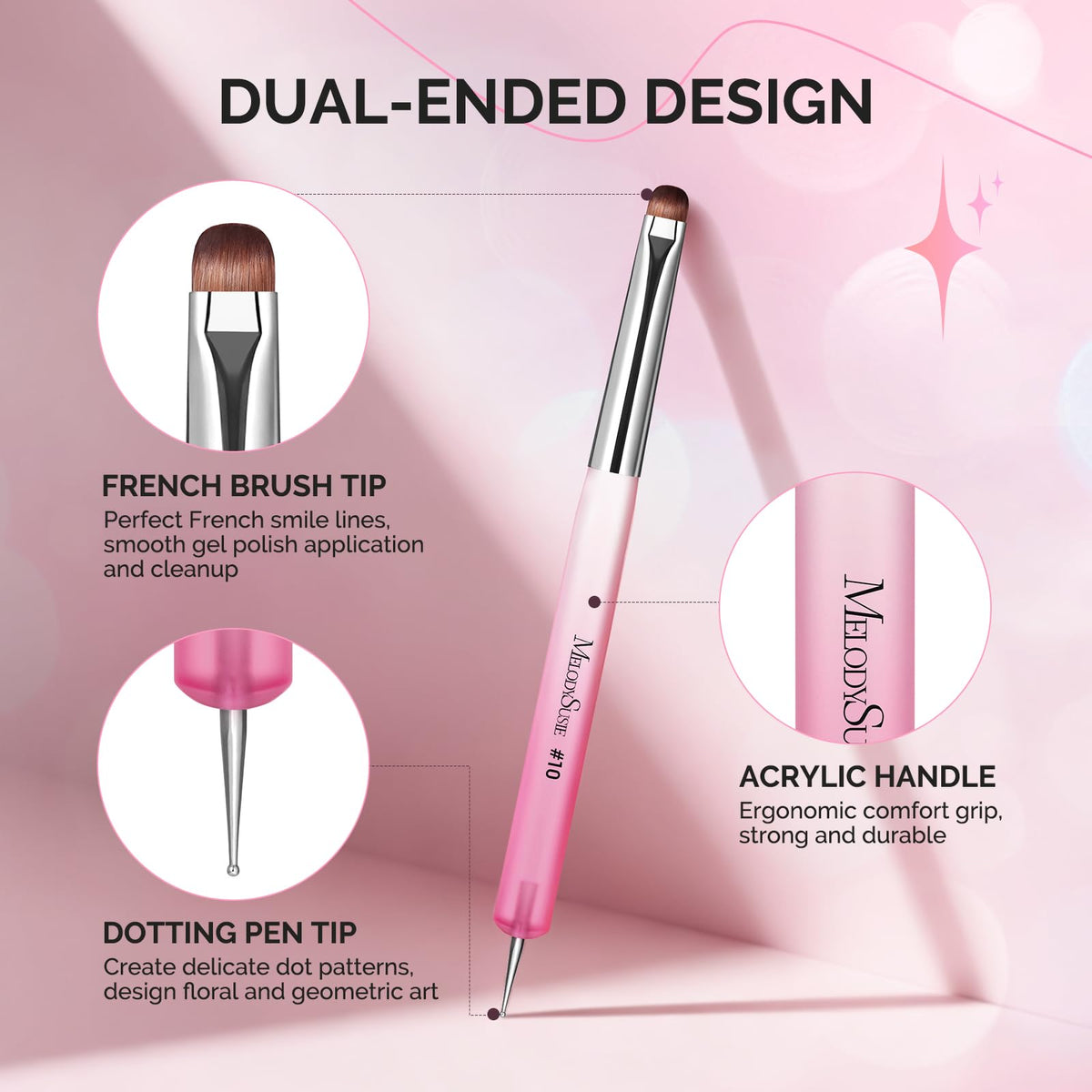 MelodySusie stainless steel dotting pen tip close-up, durable tool for exact dots