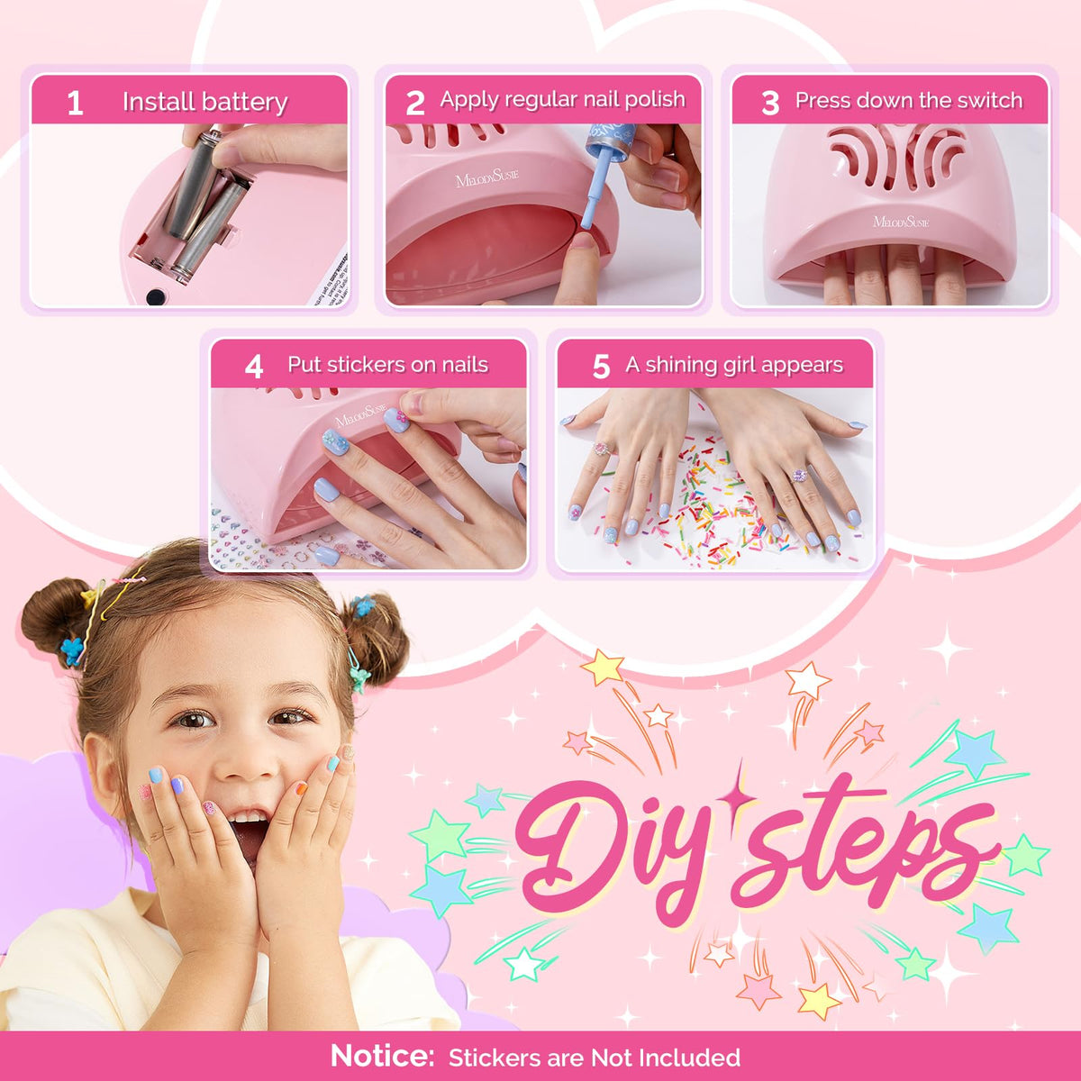 MelodySusie dryer in use on child's hand demonstrates faster drying benefit
