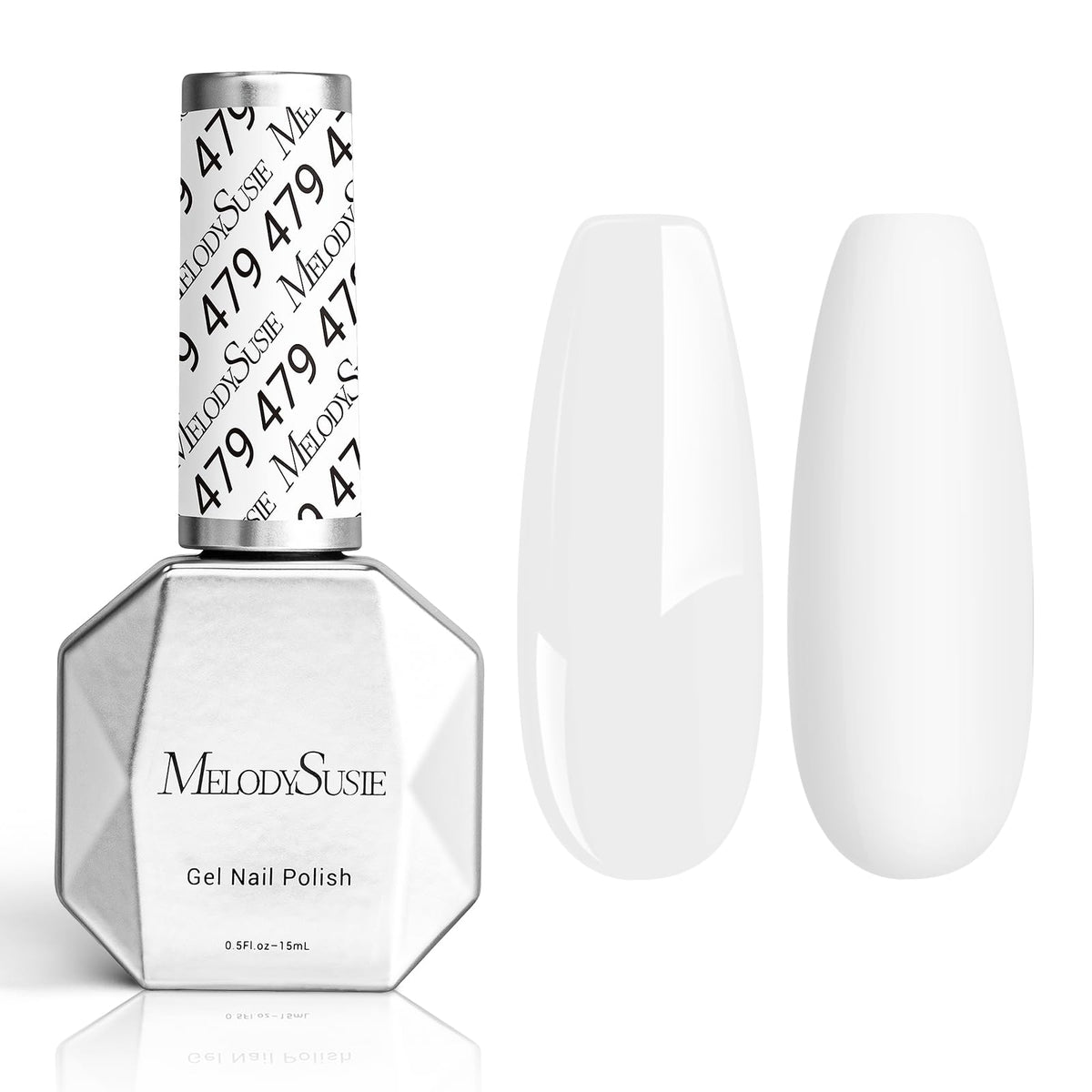 MelodySusie front bottle showing opaque snow white gel for salon-quality coverage