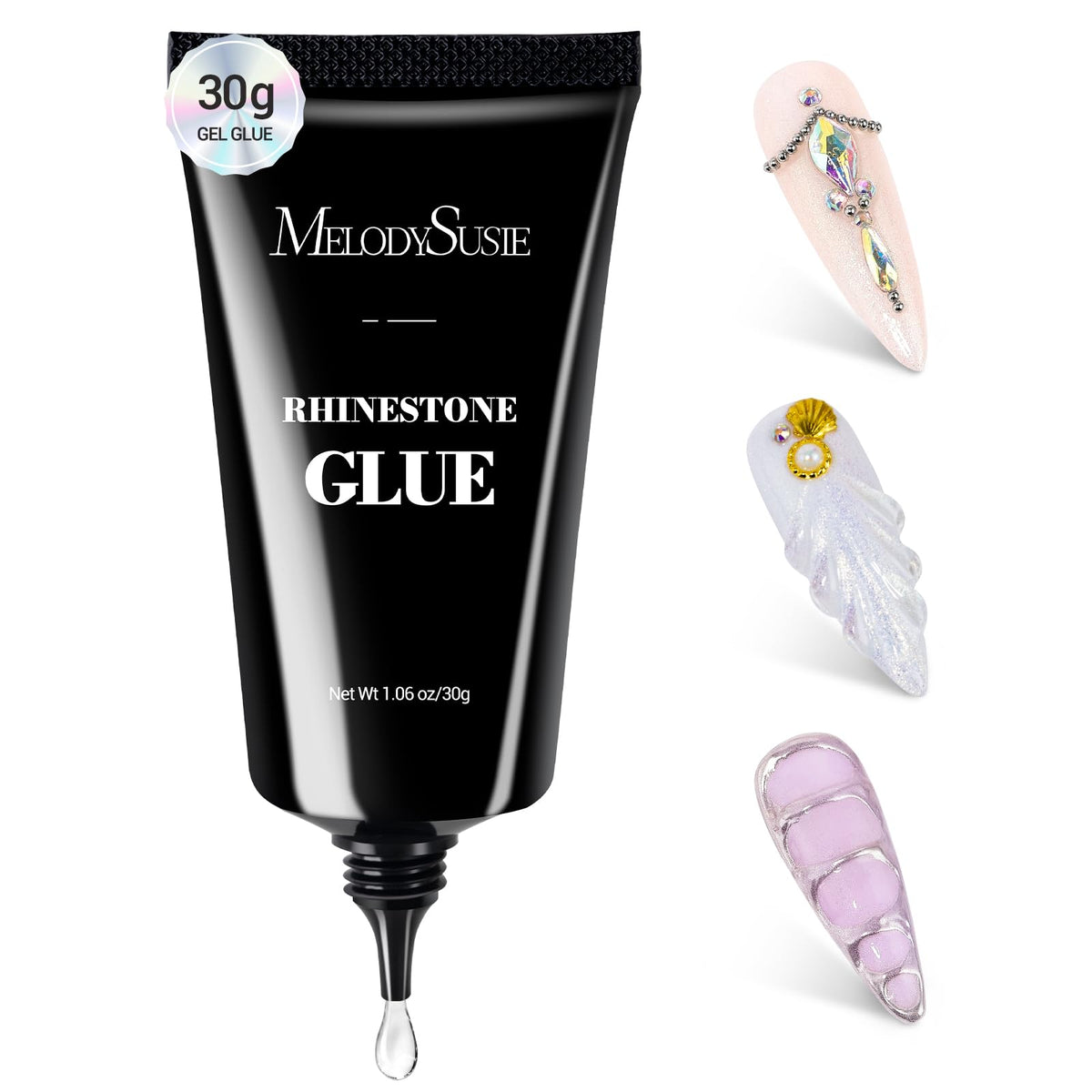 MelodySusie front jar view showing clear gel and brand for reliable hold