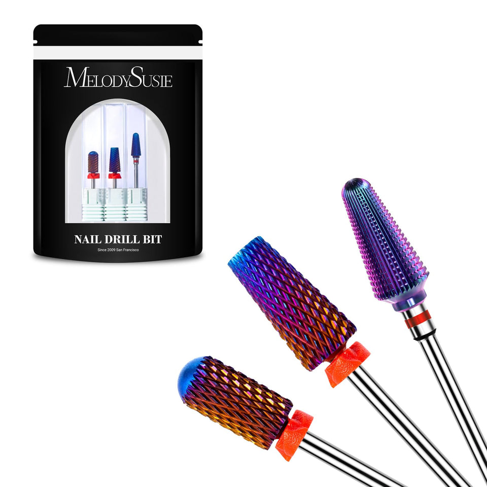 MelodySusie front packaging showing three purple carbide bits and kit benefit