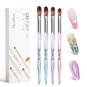 MelodySusie front packaging showing four brushes and benefits