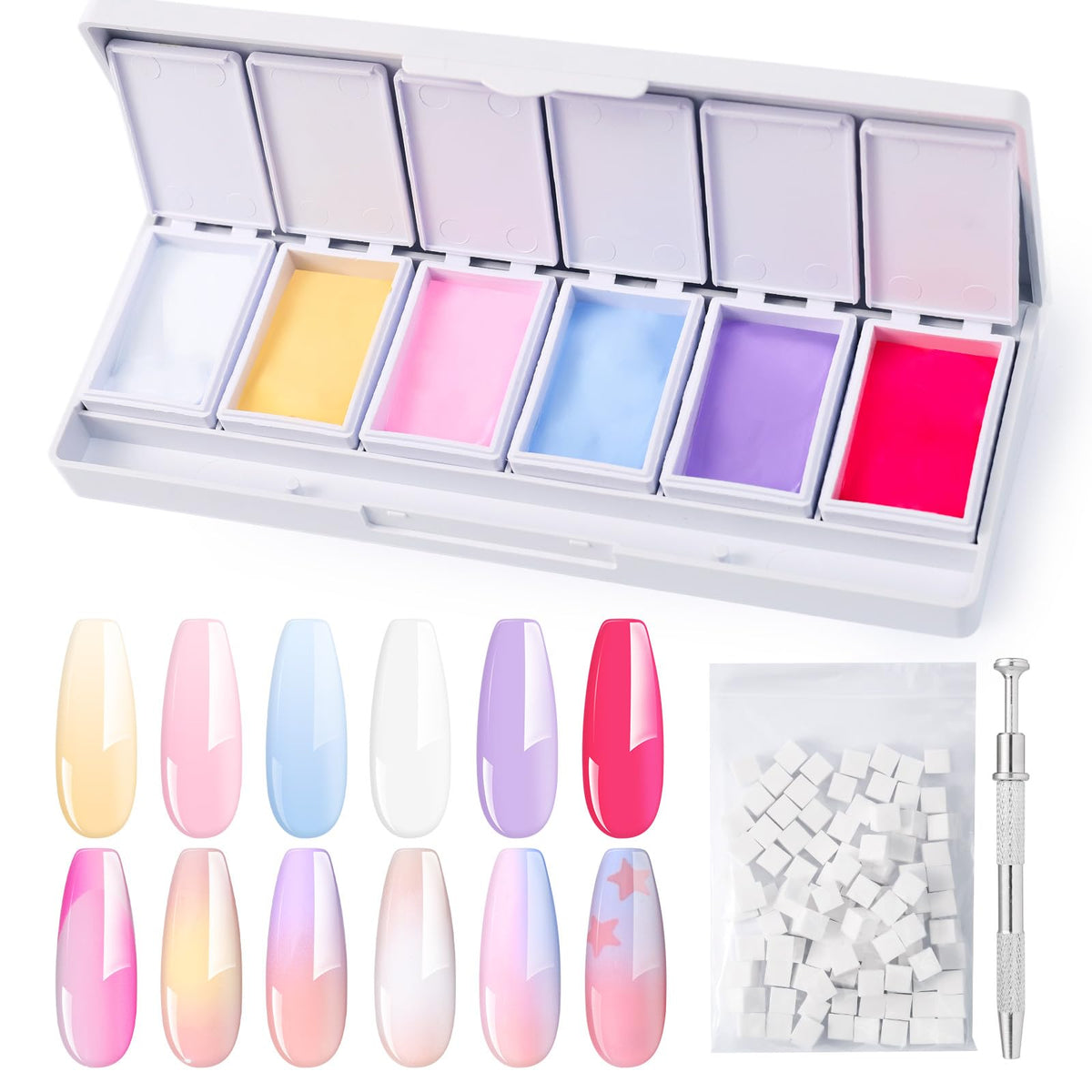 MelodySusie front packaging showing six-color gel palette for quick gradients