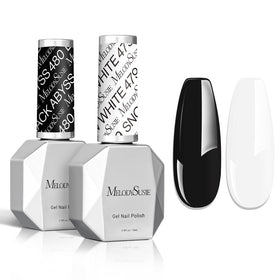 MelodySusie front packaging showing black and white bottles for clean results