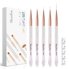 MelodySusie front view of 5-piece brush set and holder showing contents and compact design