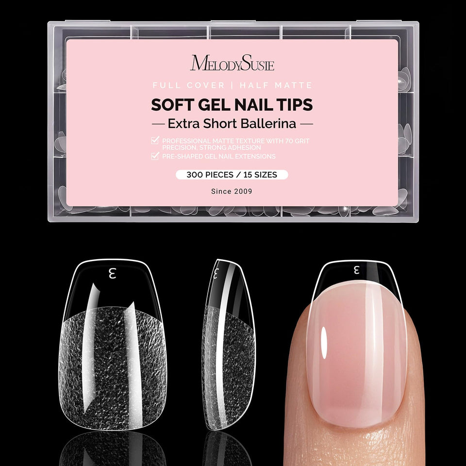 MelodySusie front packaging with 300 clear tips, showing full kit convenience