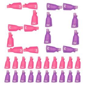 MelodySusie front view of 20 pink and purple remover clips showing organized set and tidy storage benefit