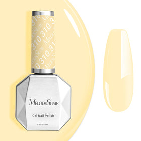 MelodySusie bottle front packaging showing creamy yellow color benefits long wear