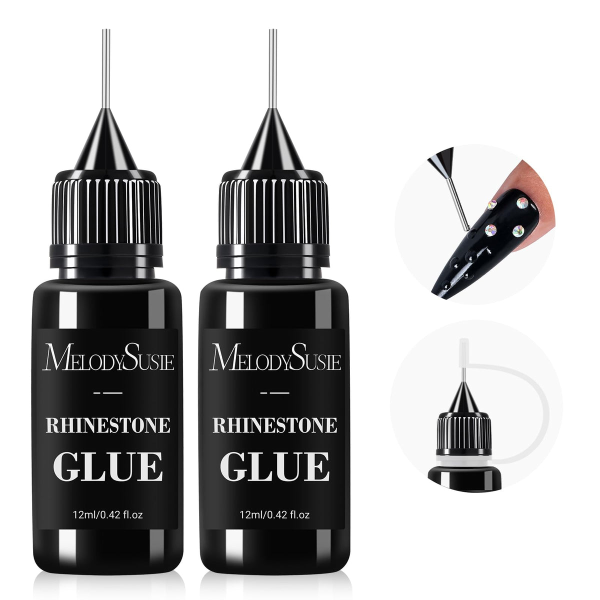 MelodySusie front packaging showing two 12ml tubes and product benefit strong hold