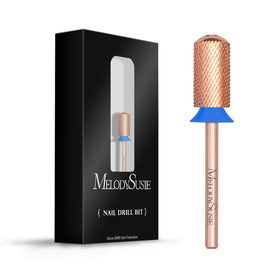 MelodySusie front packaging showing rose gold safety nail drill bits and features