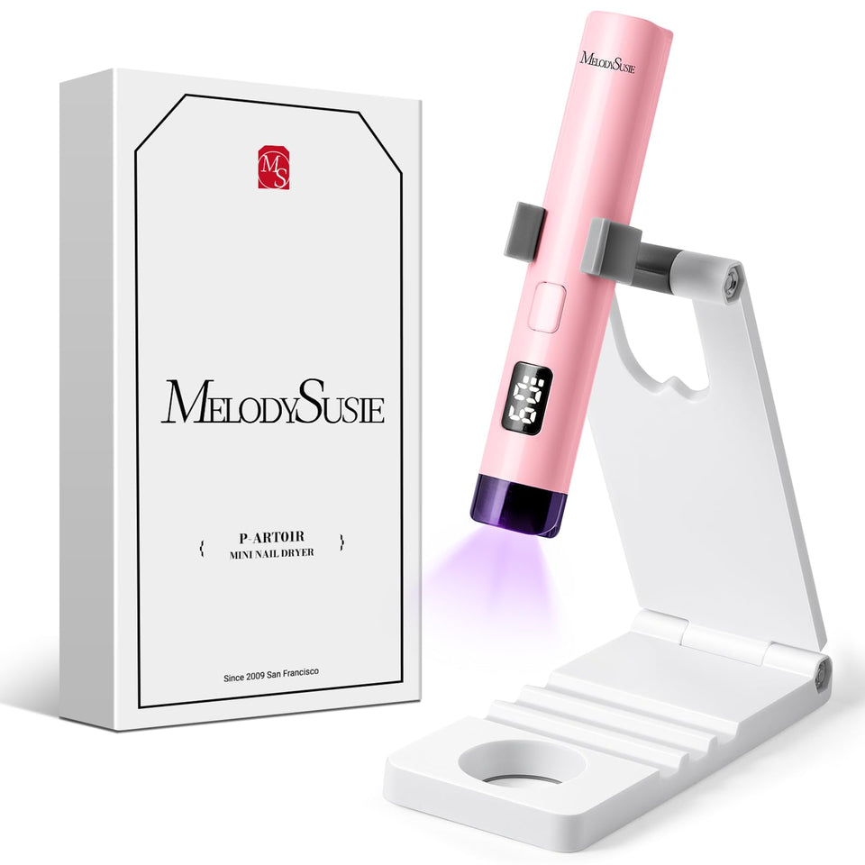 MelodySusie front view with stand showing compact lamp and hands-free benefit