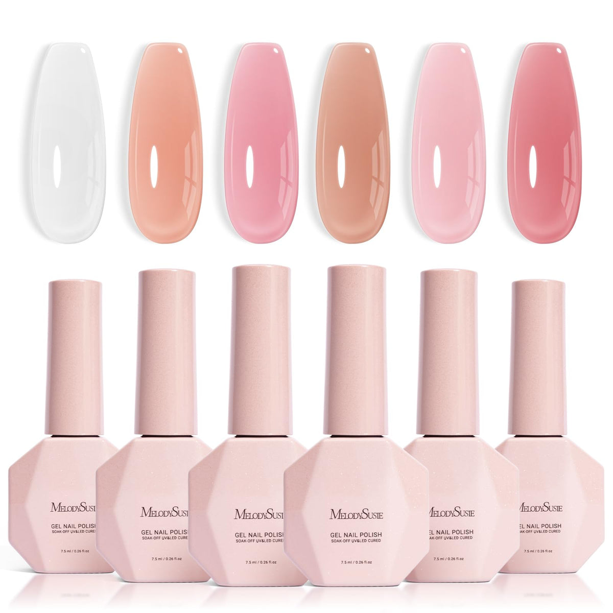 MelodySusie front packaging showing six jelly gel bottles and benefits