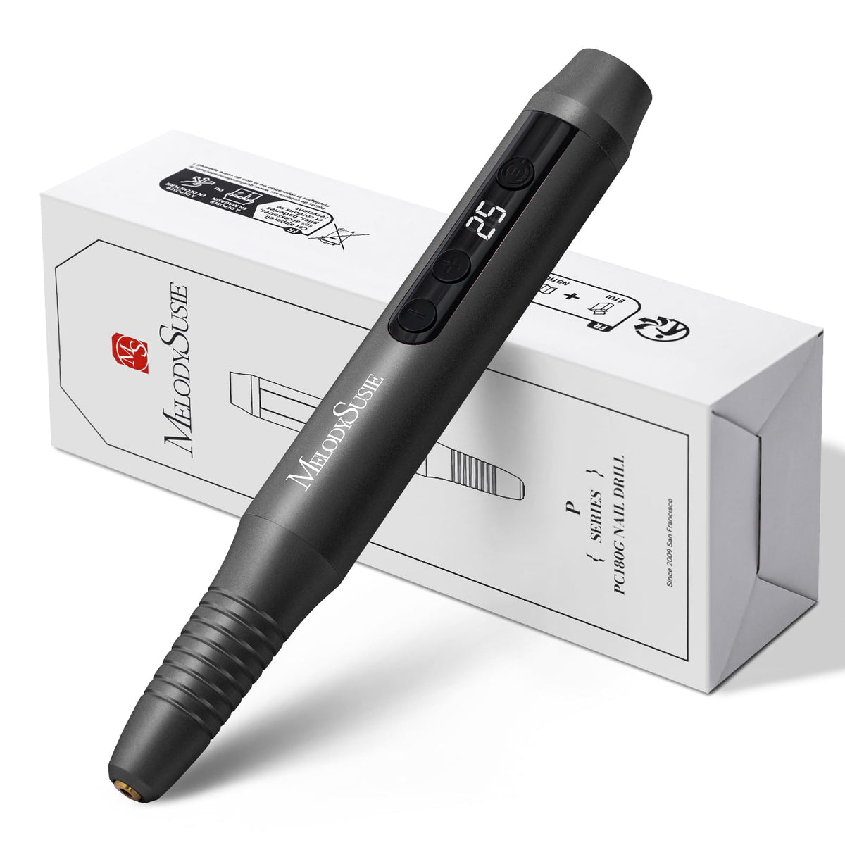 MelodySusie front view of cordless pen drill showing compact design and controls for portability