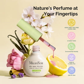 MelodySusie gel polish color array showing vibrant shades and plant-based gentle formula