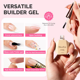 MelodySusie thick clear gel texture close-up showing self-leveling benefit