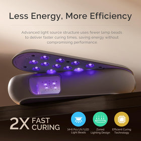 MelodySusie in-use curing a hand cordless for quick on-the-go manicure convenience