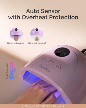 MelodySusie lamp in use with hands-in sensor active for convenient automatic curing