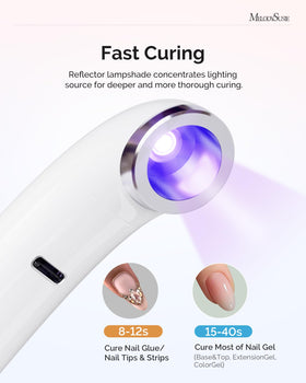 MelodySusie lamp held in hand to show scale and portable cordless convenience