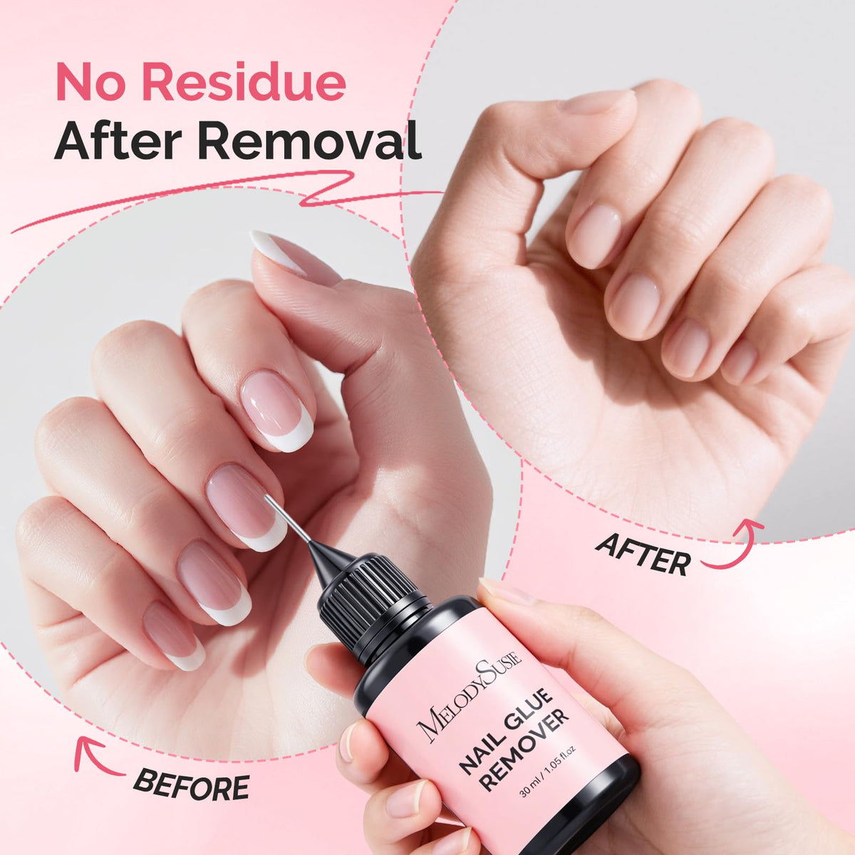 MelodySusie in-use dissolving press-on nail glue quickly
