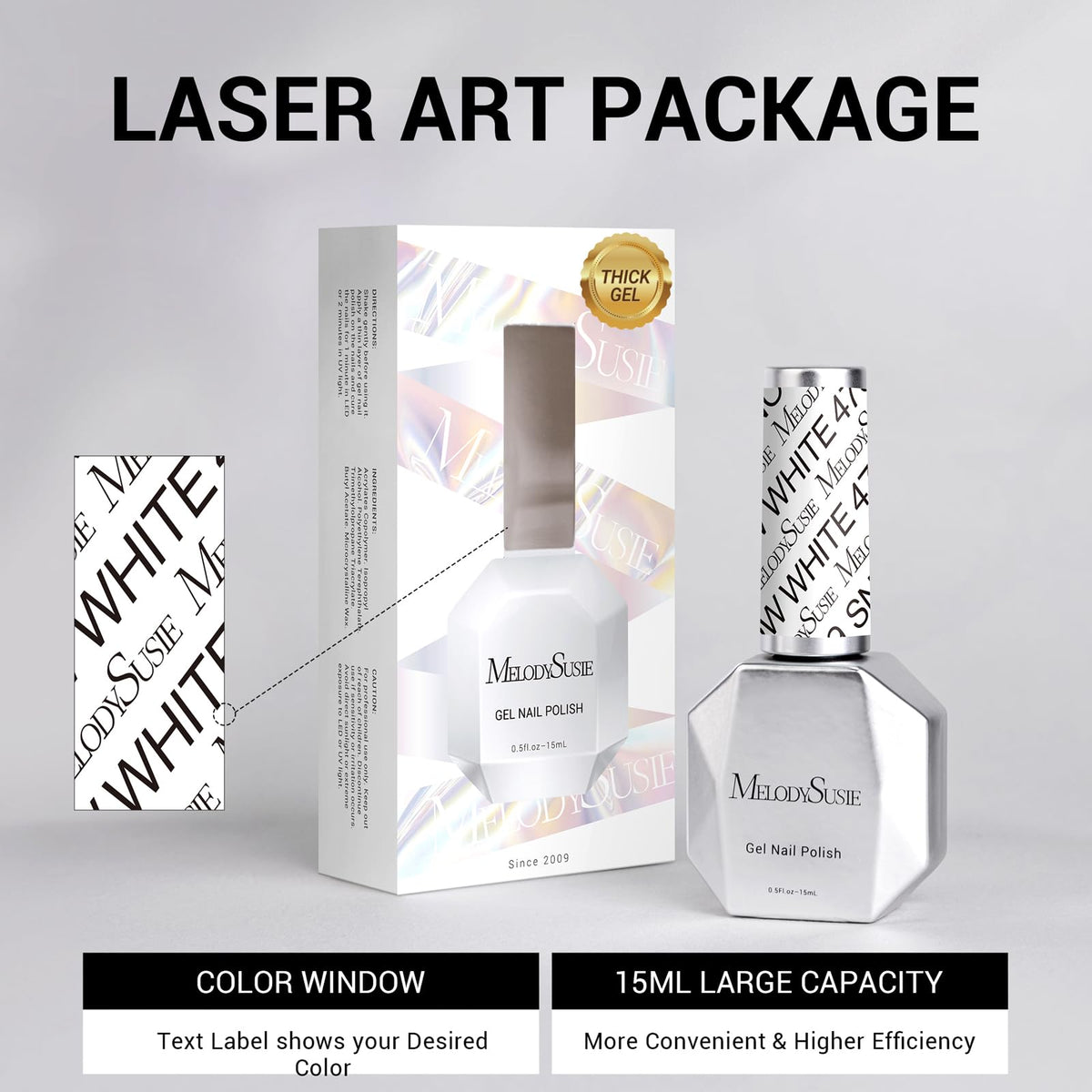 MelodySusie label and ingredient panel highlighting low-odor, toxin-conscious formulation benefit