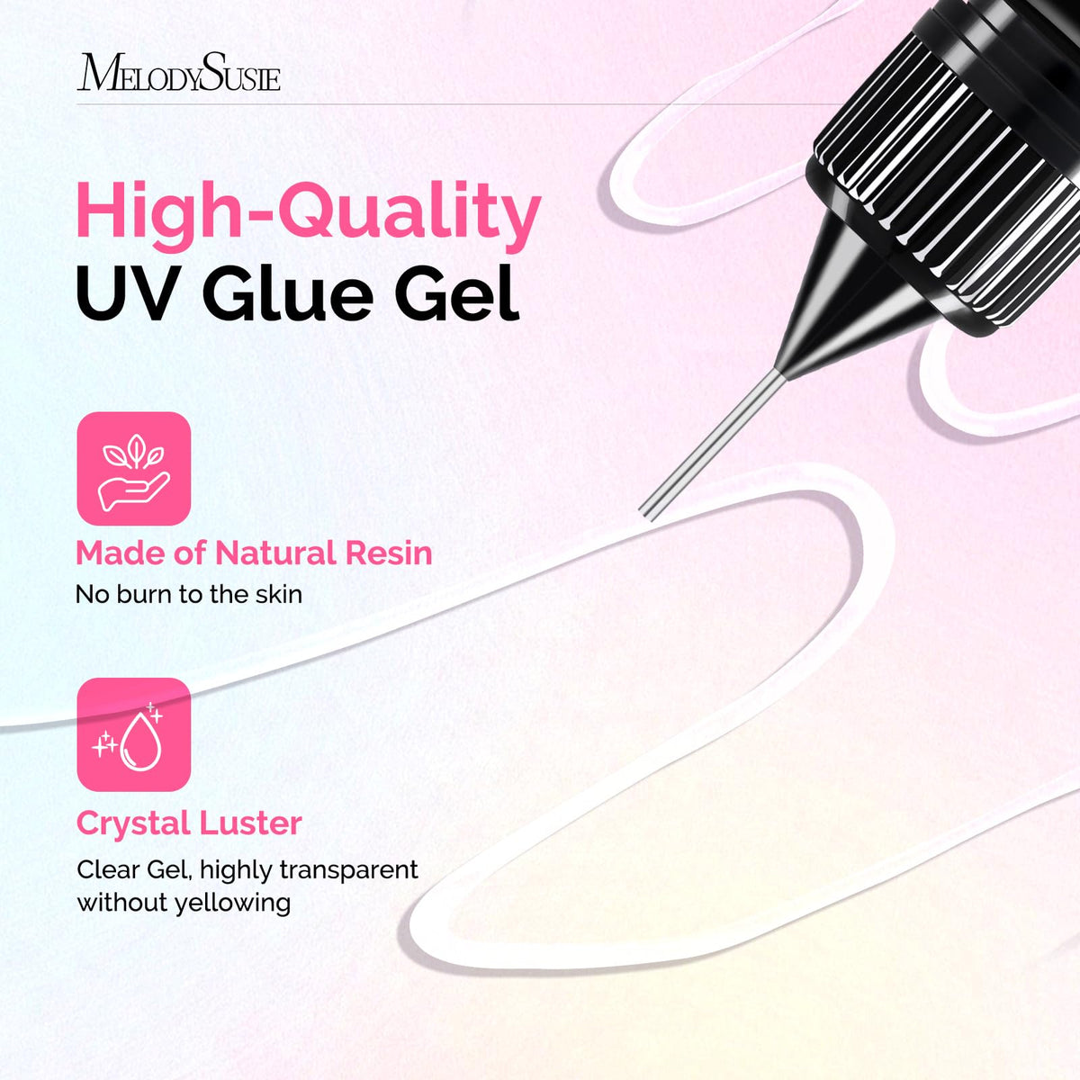 MelodySusie label close-up highlighting low-odor formula and safety notes