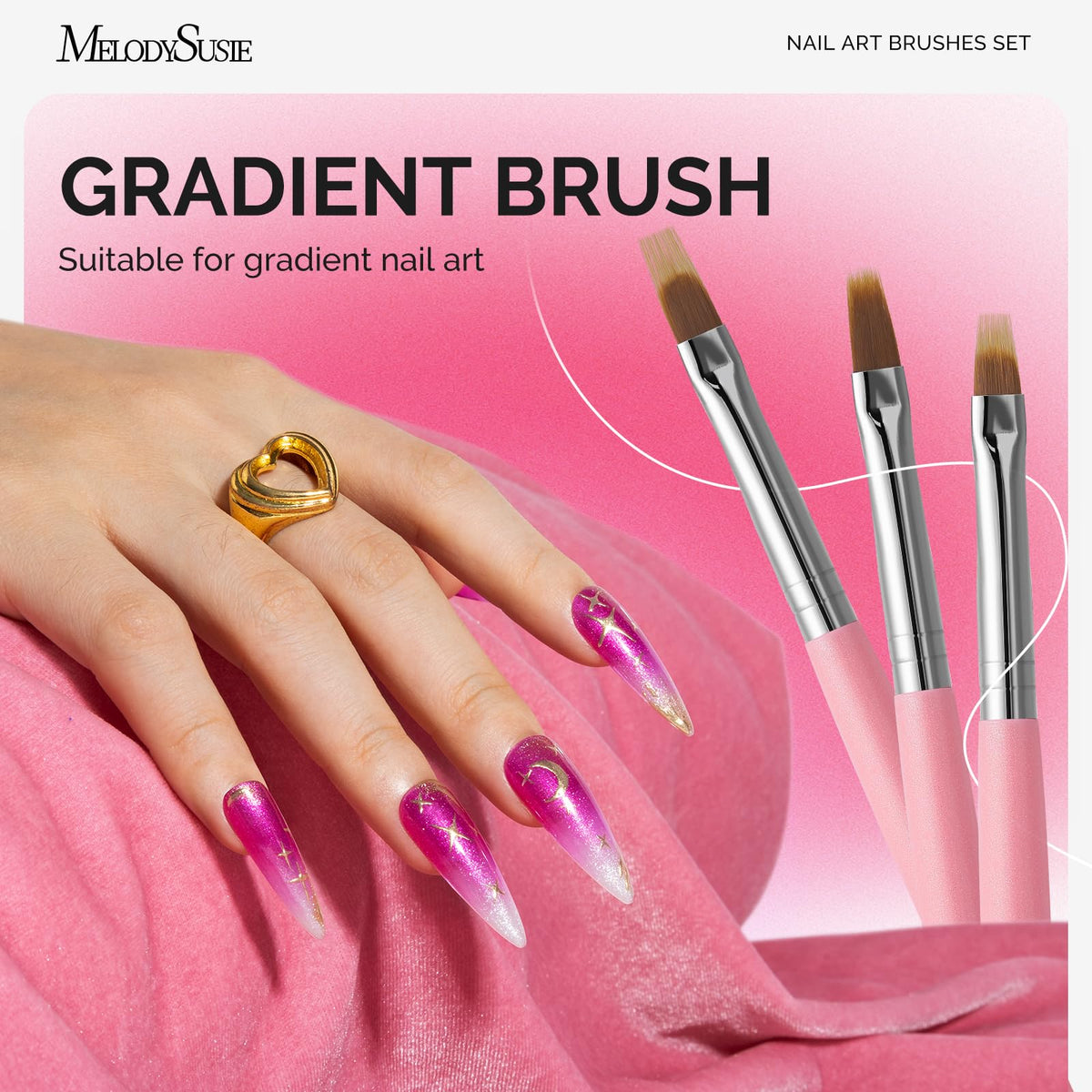 MelodySusie ladder brush demonstrating layered gradient effect for ombré nails