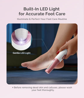 MelodySusie LED light closeup illuminating foot edges for safer, precise treatment