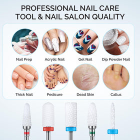 MelodySusie bits next to a drill in salon setup showing professional-ready versatility