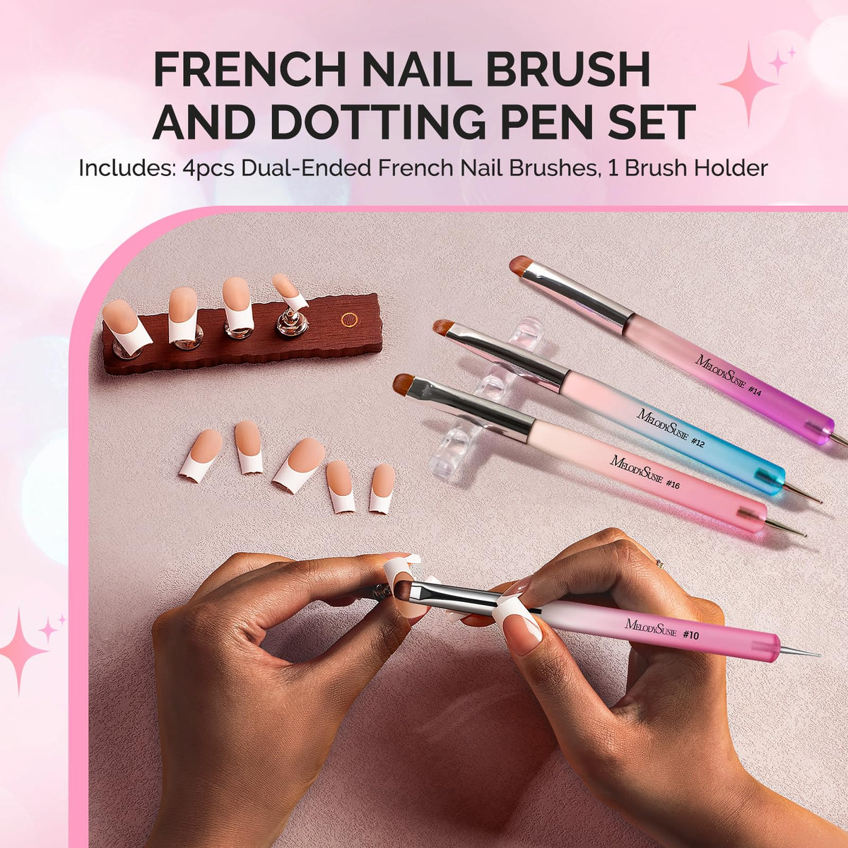 MelodySusie brushes on vanity with polish bottles, professional-looking workspace setup