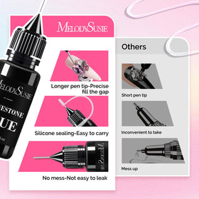 MelodySusie nail charm applied on fingernail illustrating secure sparkling finish
