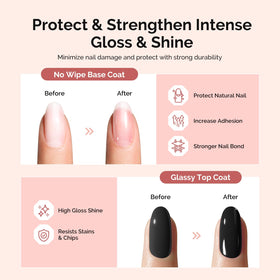 MelodySusie no-wipe top coat glossy finish protecting nail art and enhancing shine