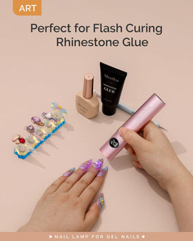 MelodySusie lamp in a pouch lifestyle shot showing portability and on-the-go use