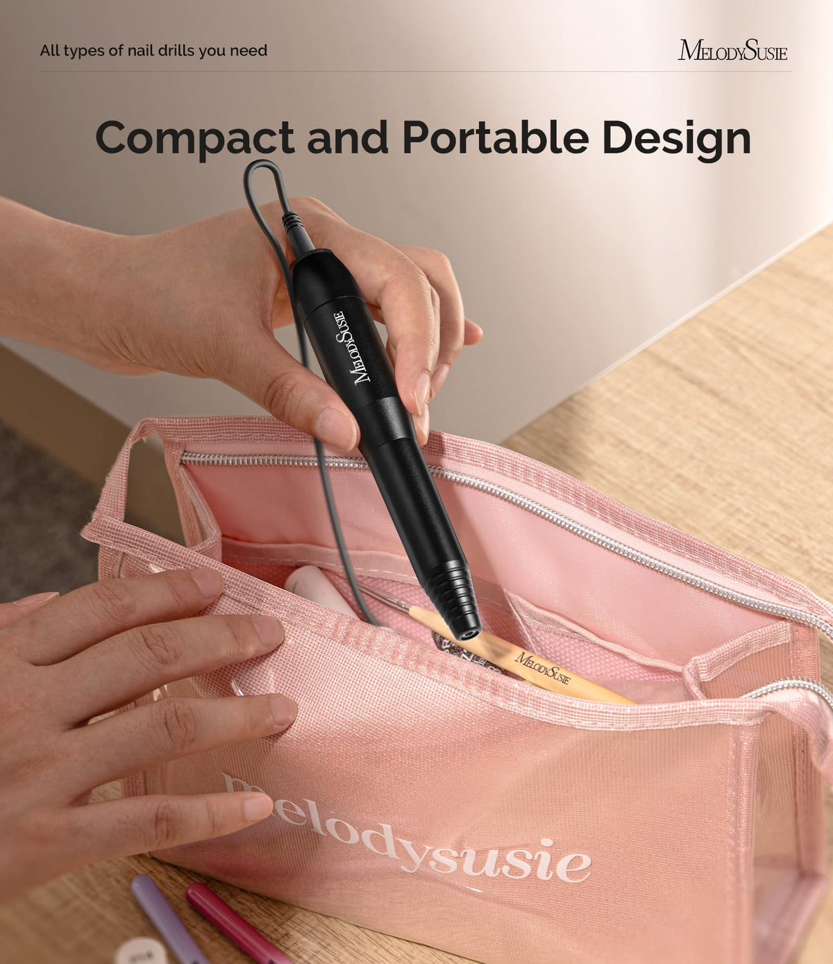 MelodySusie assortment of drill bits and sanding bands providing full nail care