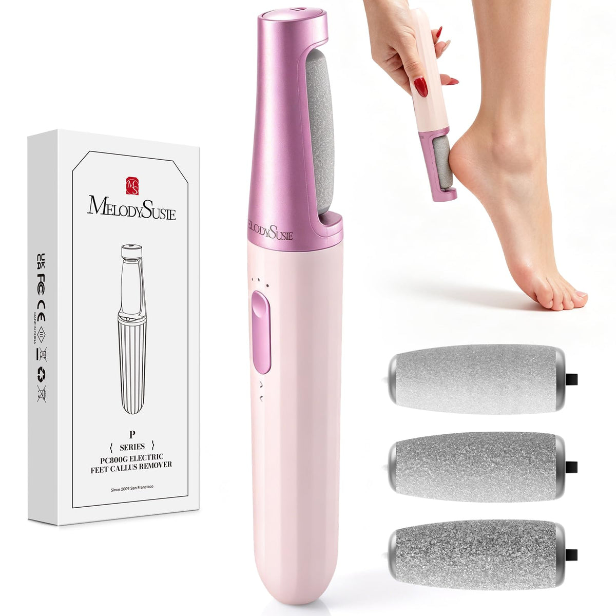 MelodySusie PC800G front view showing pink-rose finish and controls, easy handling benefit