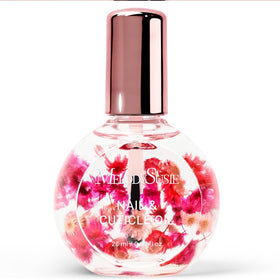 MelodySusie front bottle view showcasing elegant rose-infused nail oil and hydration benefit