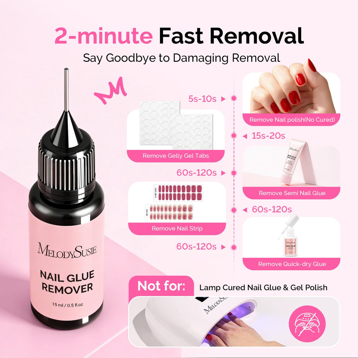 MelodySusie salon application applied precisely to nail glue seam