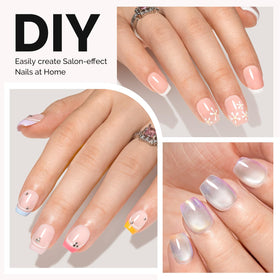 MelodySusie tips finished with builder gel in salon setting for durable results