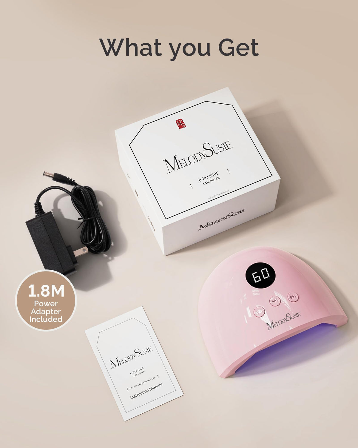 MelodySusie lamp size comparison with hands illustrating compact portability