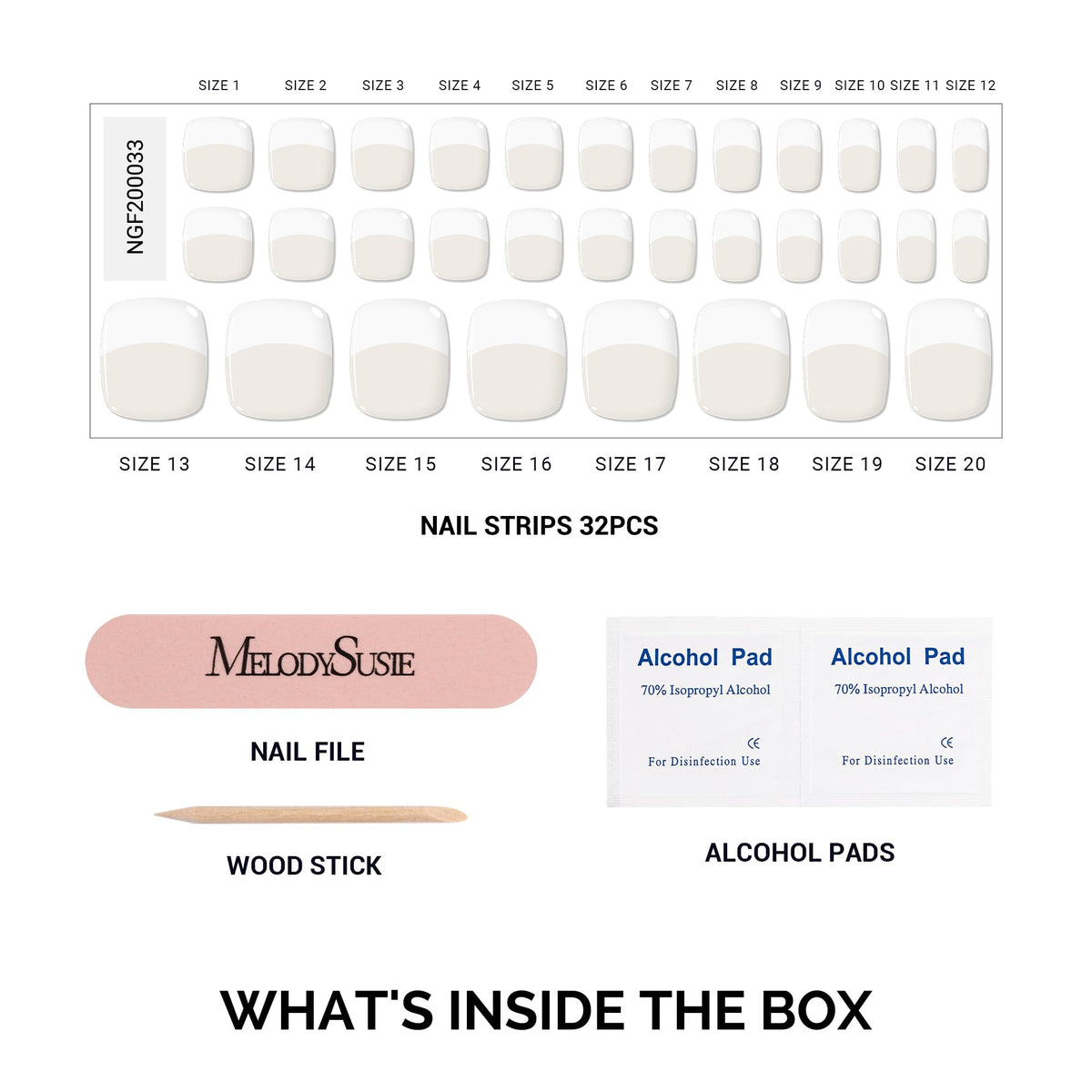 MelodySusie layout of 16 sizes demonstrating full range and perfect fit