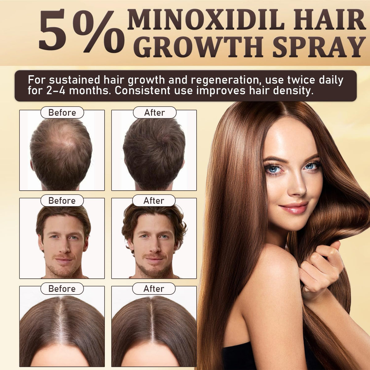 Melopuff being applied to scalp demonstrating targeted coverage benefit