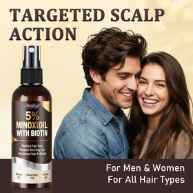 Melopuff with biotin batana rosemary botanicals showing nourishing ingredients benefit