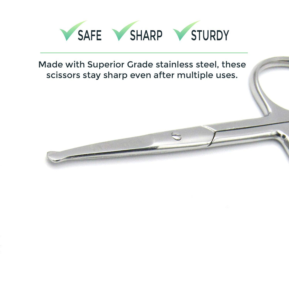MELWEY rounded blunt tip detail preventing nicks for delicate skin safety