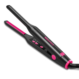MELYDO front view of mini flat iron showing slim profile for precise styling